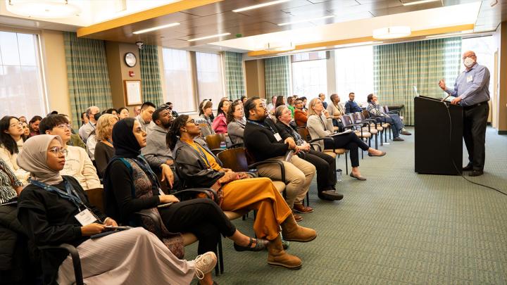 Warner Research Days participants in the Genrich-Rusling Room